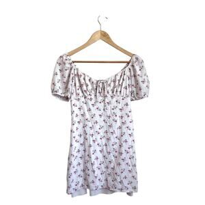 Vintage Y2K Babydoll Milkmaid Fairy Women Shirt Size S Floral Cottage Coquette